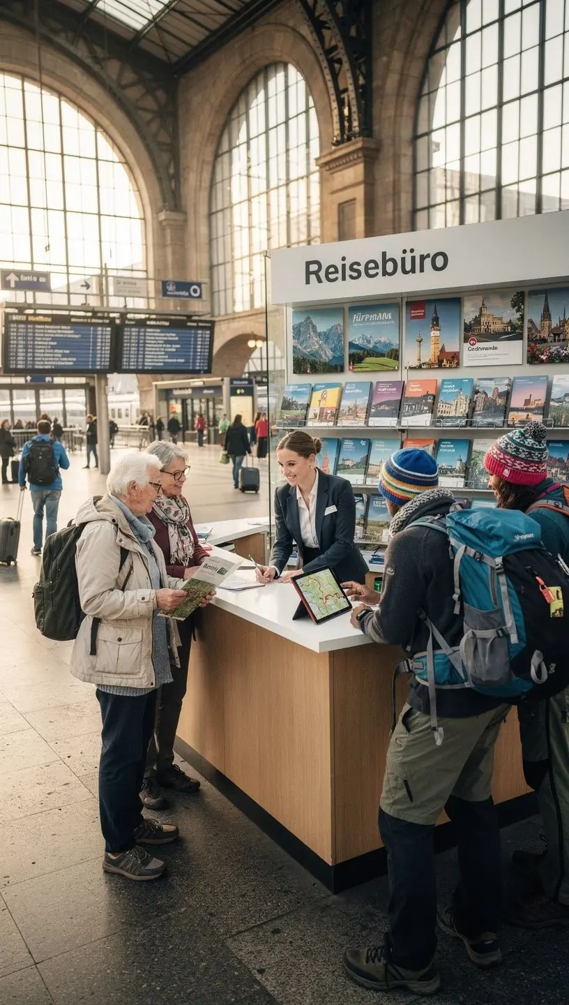 Symbolische Darstellung von Reiseutensilien wie Kompass, Karte und Notizbuch auf einem Holztisch zur Unterstützung nachhaltiger, regionaler Reiseerlebnisse.